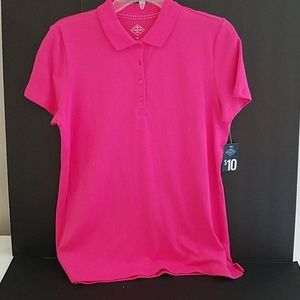 Pink cotton polo shirt